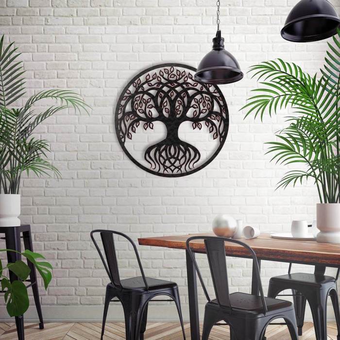 Galvanized metal wall decor