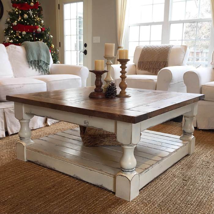 Square coffee table decor