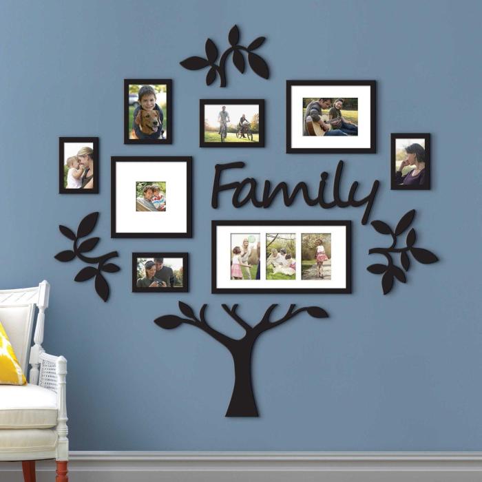 Family tree wall decor with frames