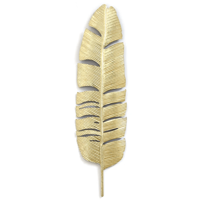 Gold feather wall decor