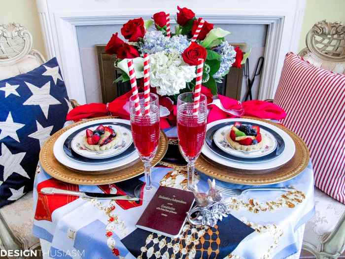 Table decor for 4th of july