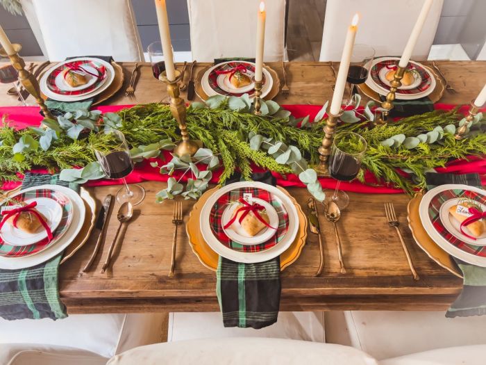 Cheap christmas table decor ideas