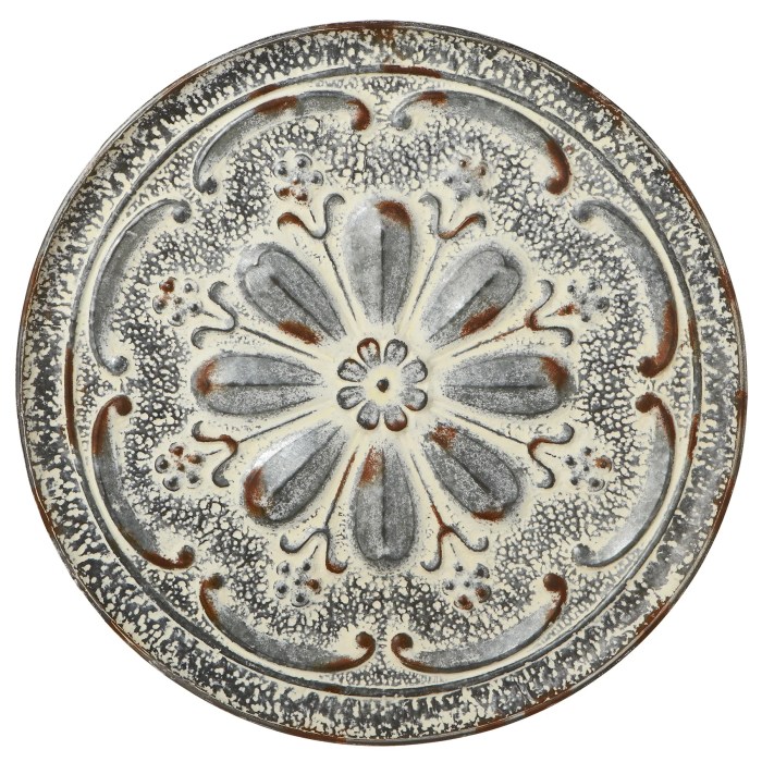 Wall decorators collection white medallion kennedy metal