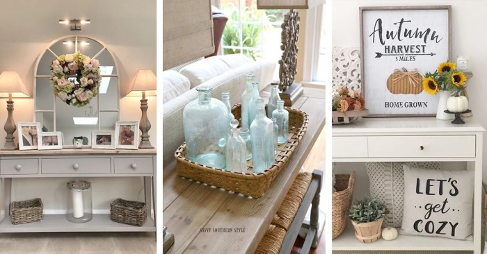 Entryway console table decor