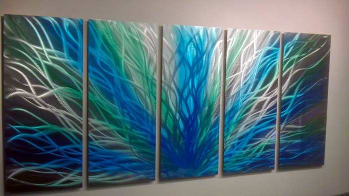 Blue and green wall decor