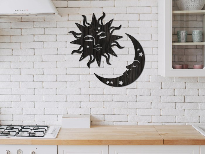 Moon and sun wall decor