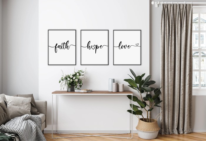 Love hope faith wall decor