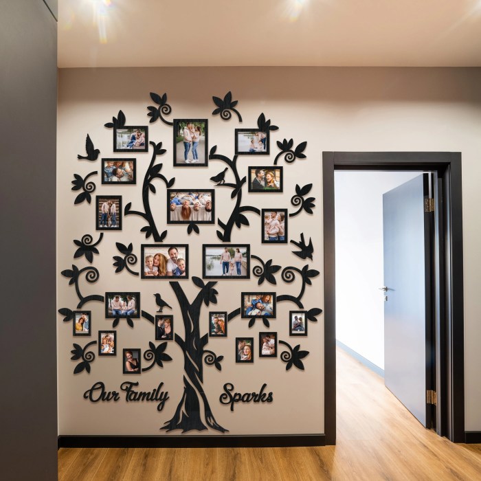 Family tree wall decor with frames