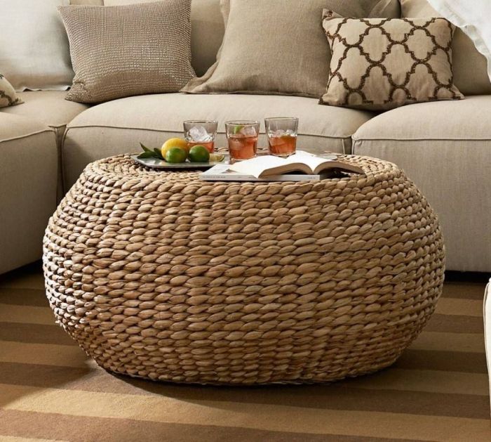 Coffee table basket decor